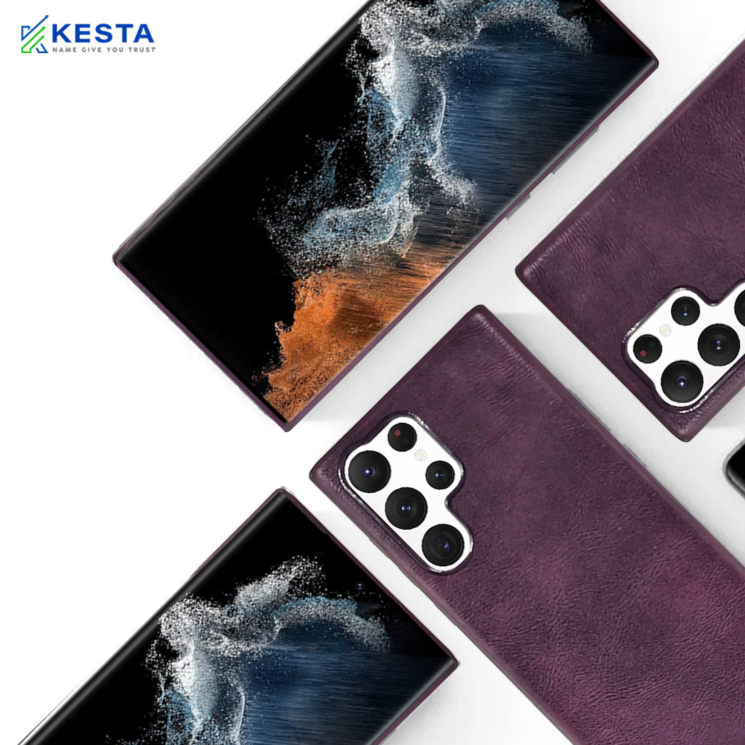 Samsung S22 Ultra Cover - Brave Purple Leather Case (Waterproof & Dustproof)